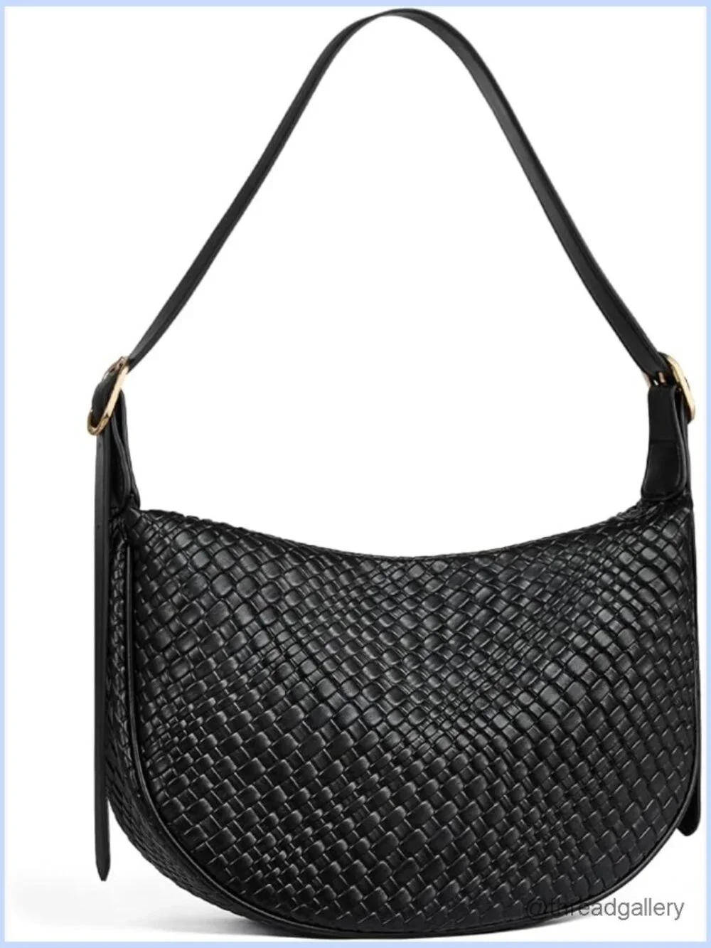 Crescent Crossbody Bag Vegan Leather Hobo Handbag Adjustable Strap